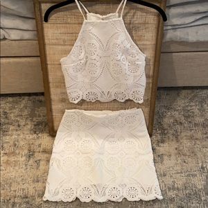 2 piece skirt outfit.